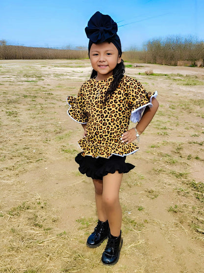 Cheetah ruffle top