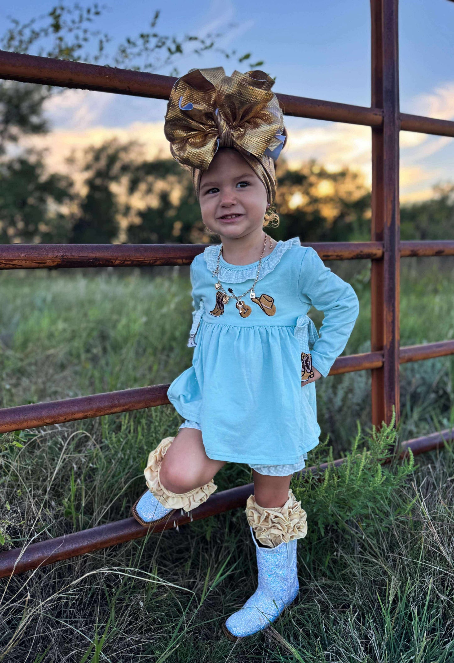Boot scootin' Cutie smocked set