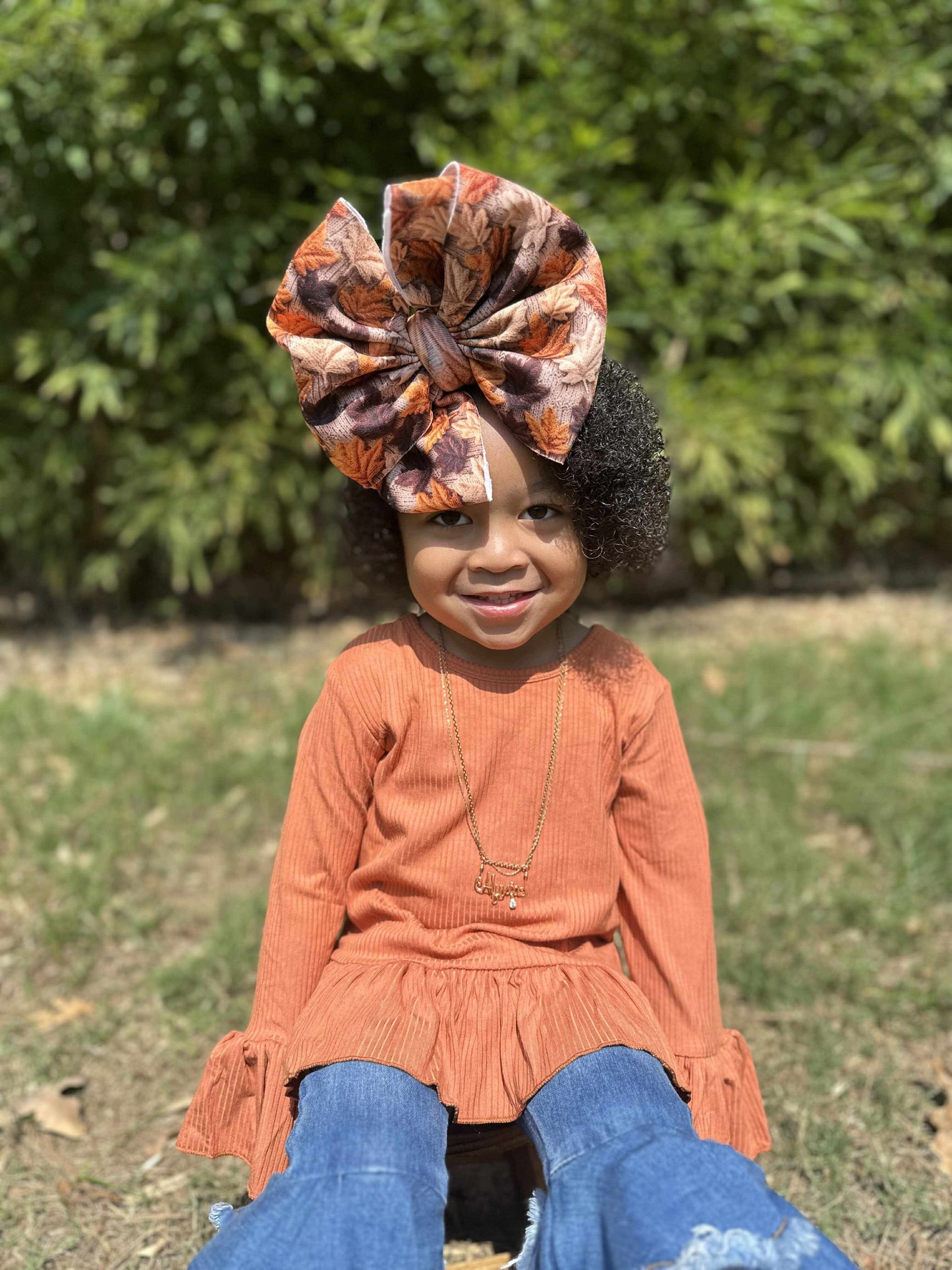 Pumpkin Spice Ruffled Sleeve Top