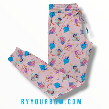 Pink Christmas Girls YOUTH SIZE Joggers *PREORDER*