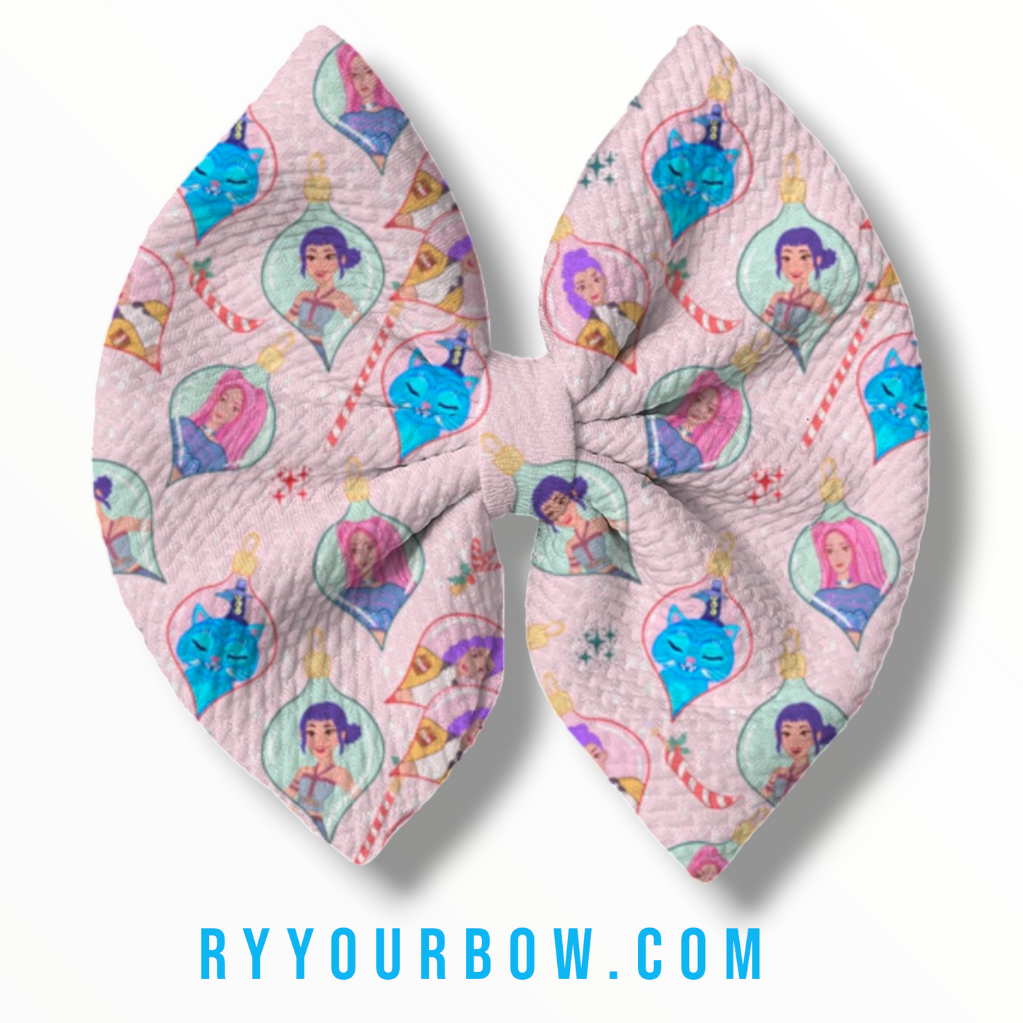 Pink Christmas Girls Bows & Headwraps