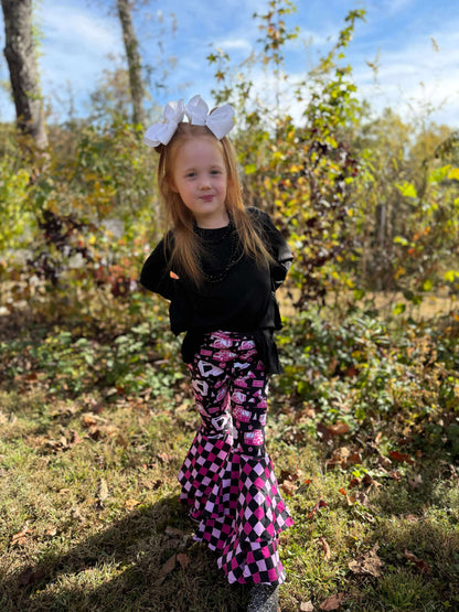 Midnight Edge Ruffled Sleeve Top