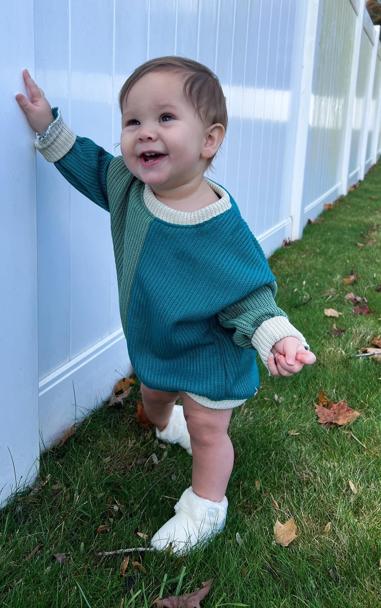 Cedar Color Block Sweater Romper