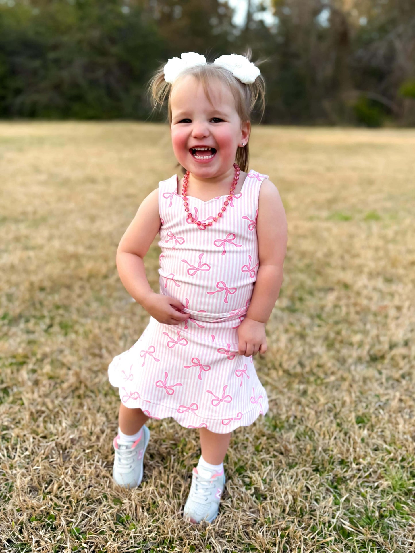 Pink Bow Babe Yoga Skirt Set
