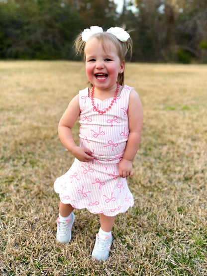 Pink Bow Babe Yoga Skirt Set
