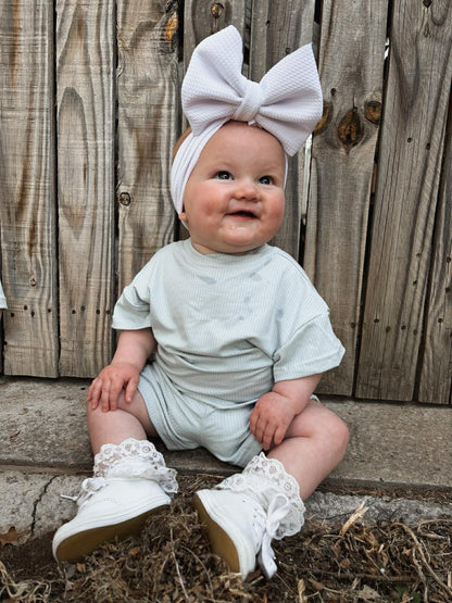Kids baby blue short set