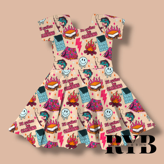 I'd Rather Be Camping Bamboo Dress  RTS