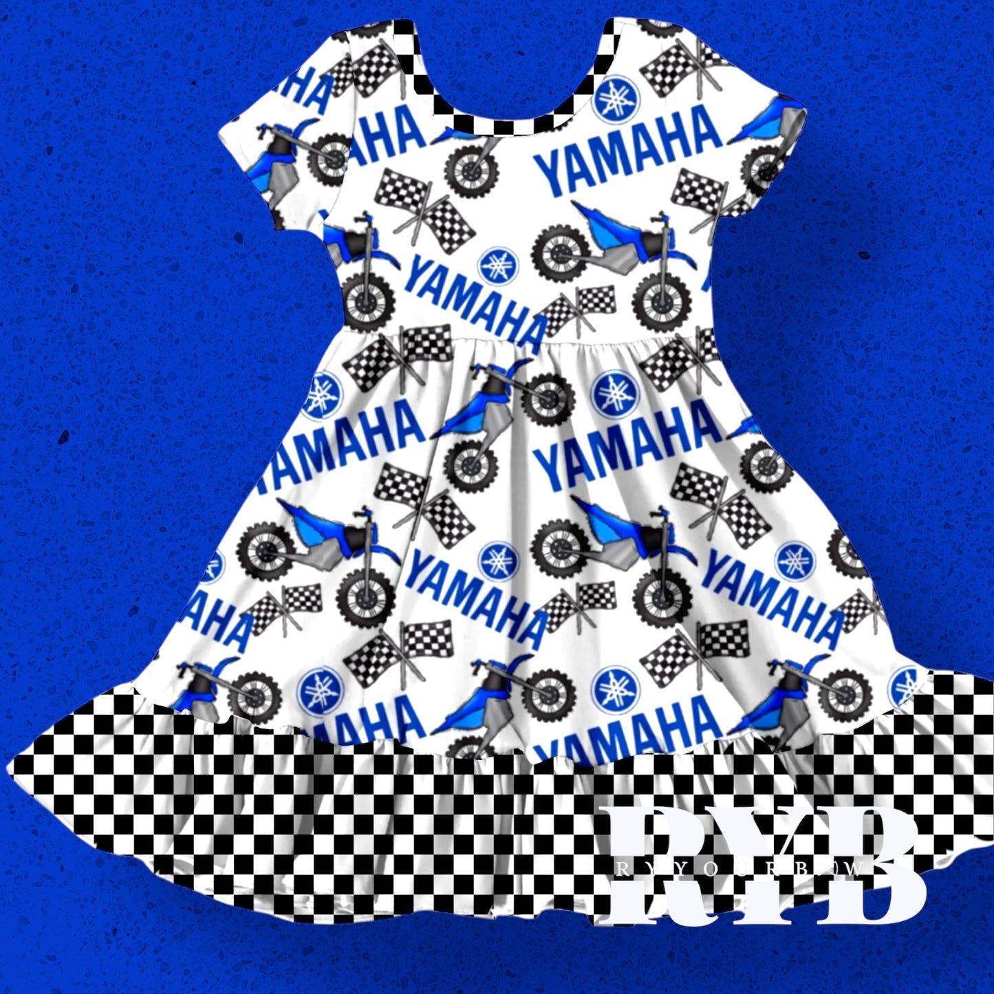 Team Blue Bamboo Ruffled Dress RTS