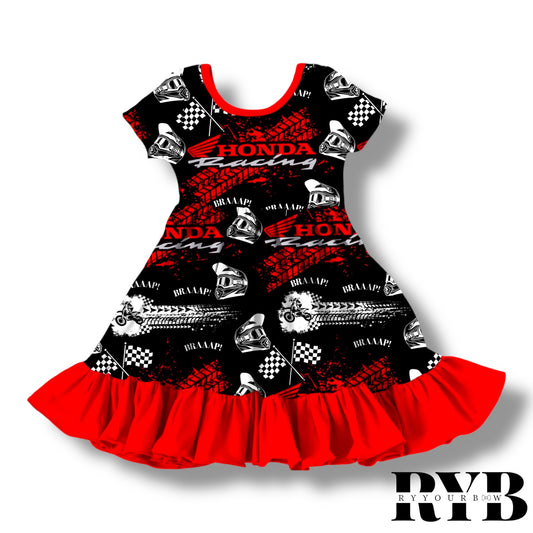 Red Team Bamboo Ruffled Dress RTS