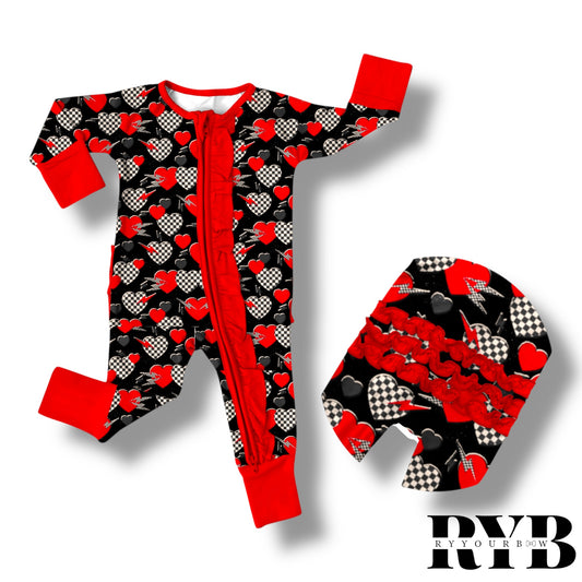 Retro Vday Ruffled Zippy