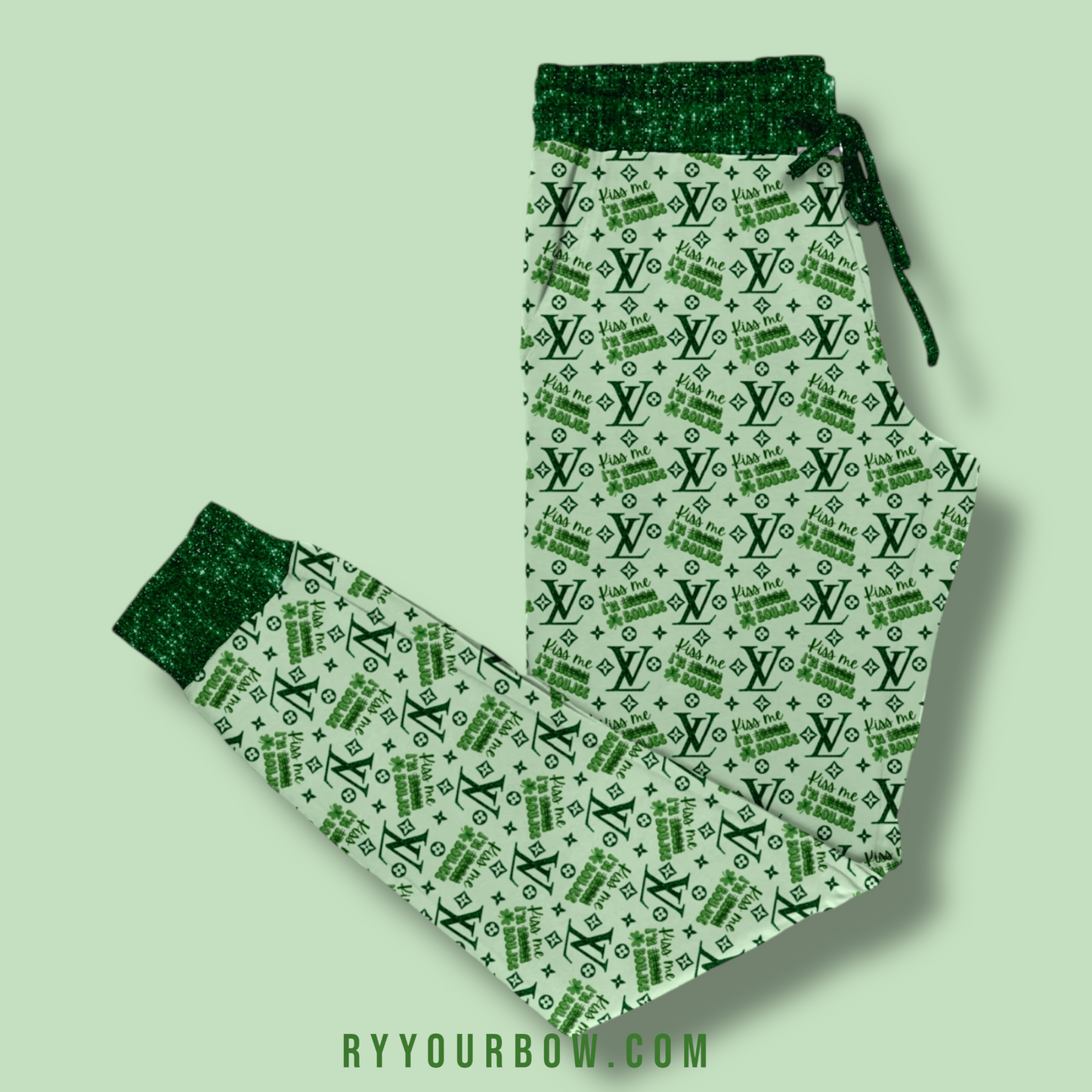 Kiss Me I'm Irish Four Leafed Friends Adult Joggers PreOrder