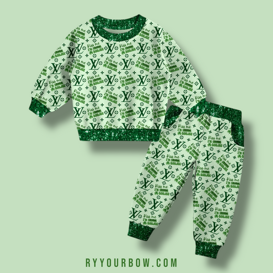 Kiss Me I'm Irish Sweatshirt + Joggers Set Bamboo Pre Order