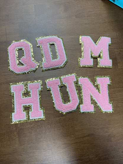 3” Light pink varsity chenille patch letter (FINAL SALE)