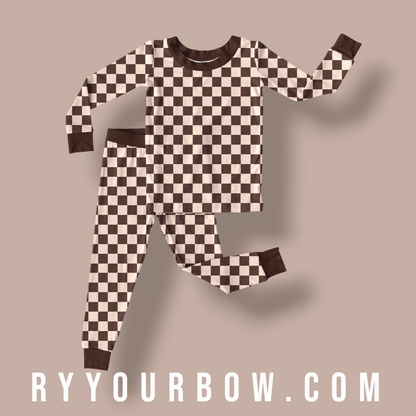 Mocha Check 2 Piece Set *PREORDER*