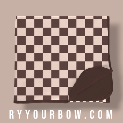 Mocha Check Double Sided Blanket *PREORDER*