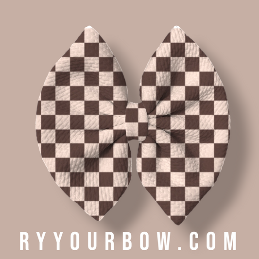 Mocha Check Bows & Headwraps