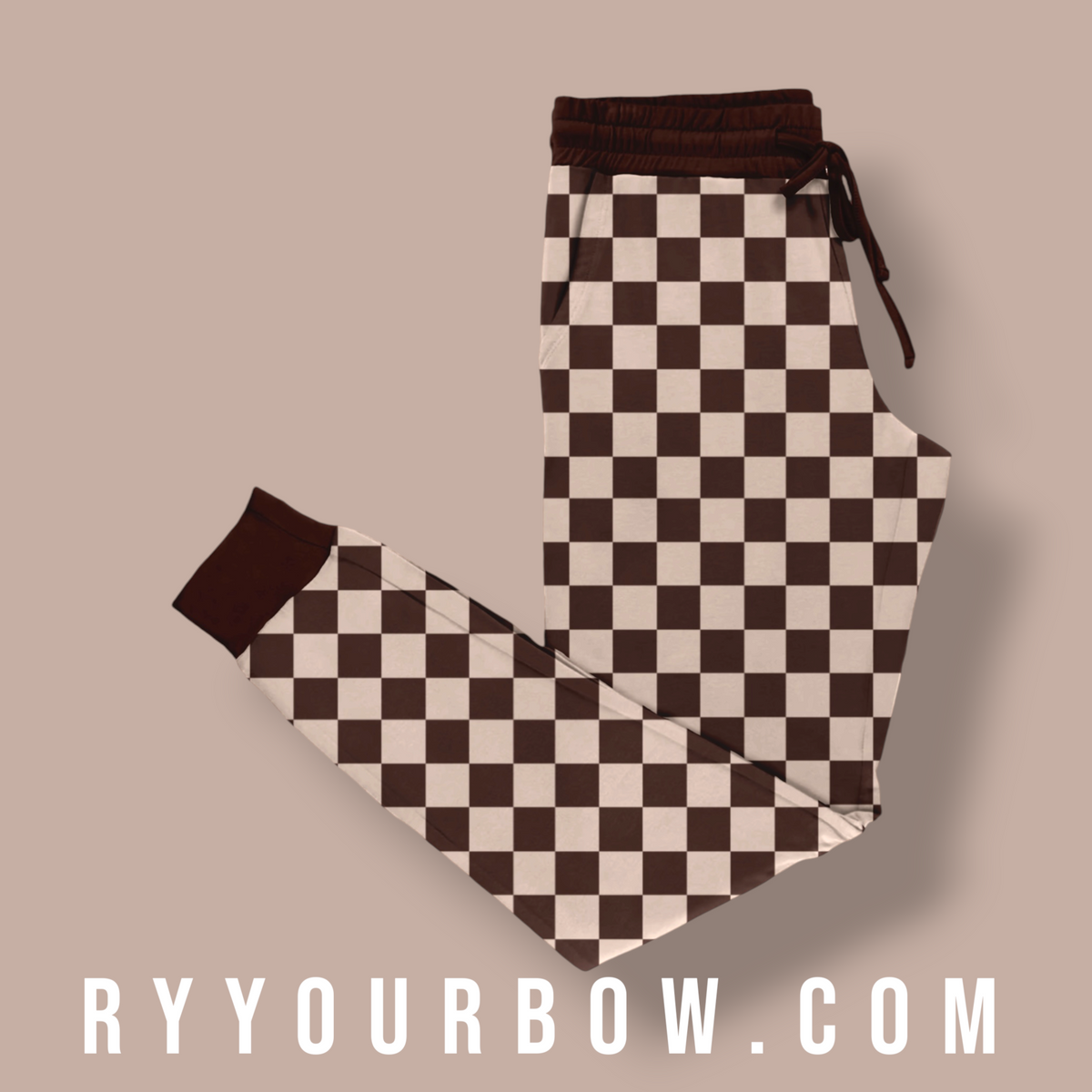 Mocha Check YOUTH SIZE Joggers *PREORDER*