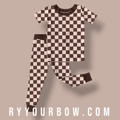 Mocha Check 2 Piece Set *PREORDER*