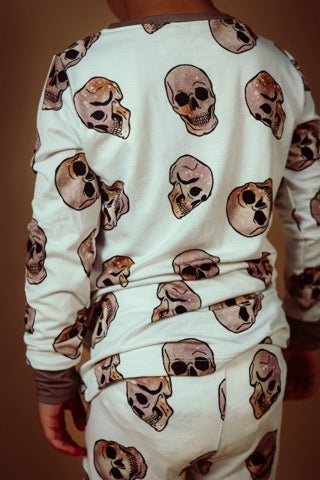 Ombré Skull Bamboo PJs -  Neutral