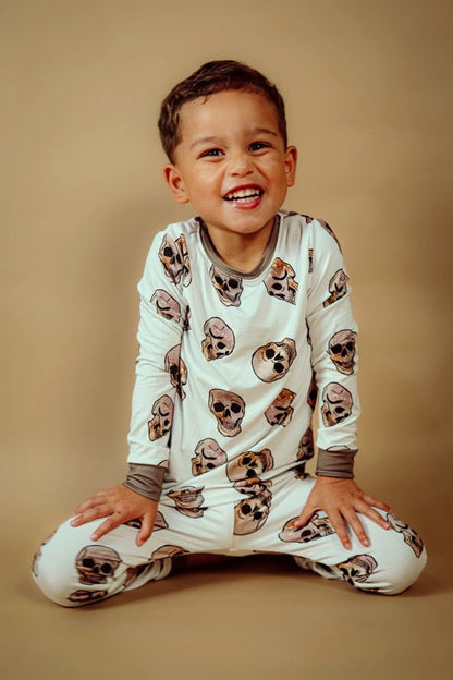 Ombré Skull Bamboo PJs -  Neutral