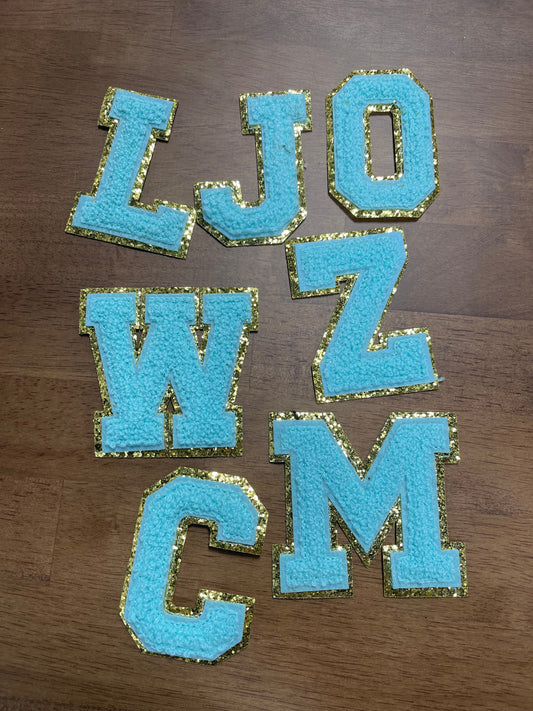 2.5 Inch mint varsity chenille patch letter (FINAL SALE)