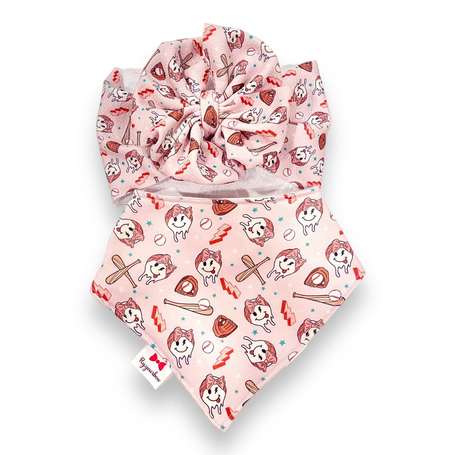 Hey Batta Batta Pink Reversible Baby Bib